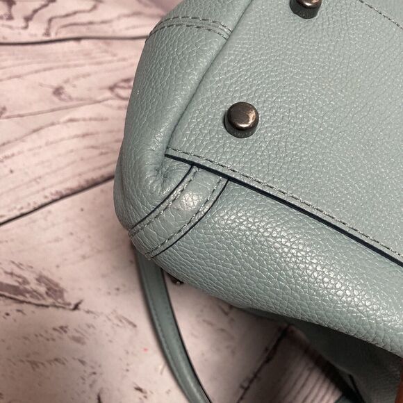 Coach Turnlock Edie Shoulder Bag Cloud Blue‎ Pebbled Leather Chain - Picture 7 of 16